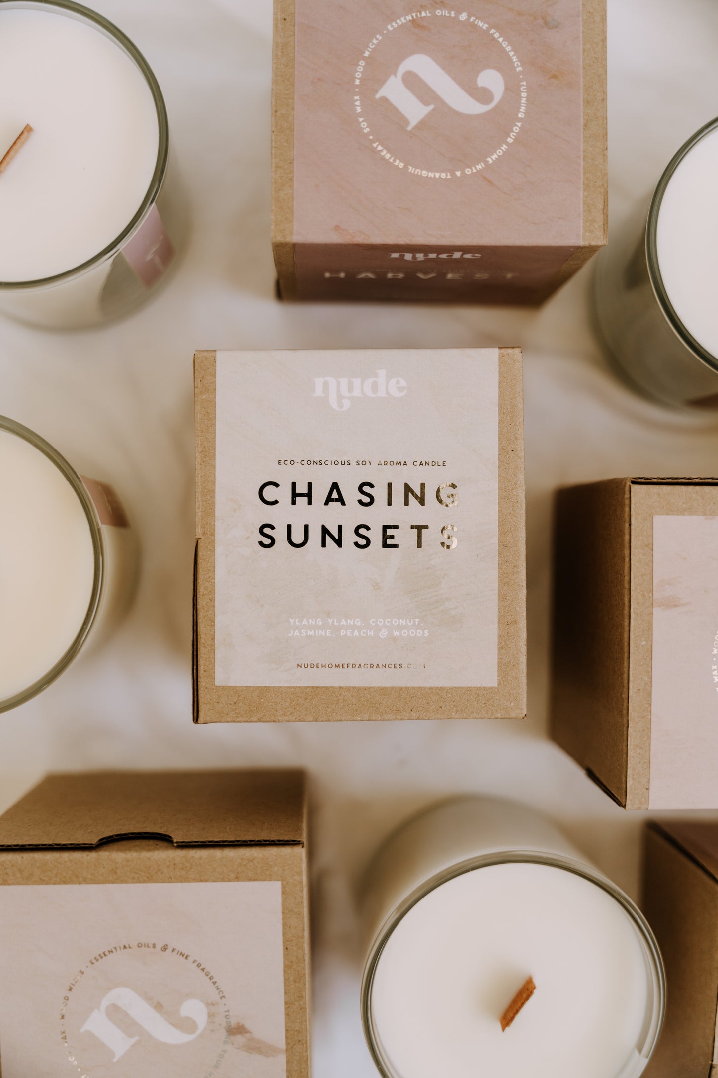 Chasing Sunsets Wood Wick Glass Candle
